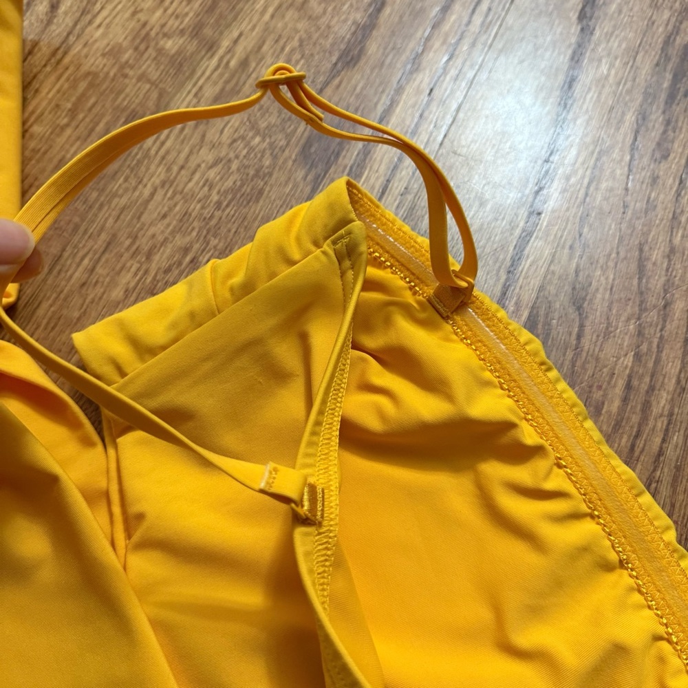 Zimmerman Knotted cutout bandeau swimsuit in saffron size 8 - Picture 12 of 16